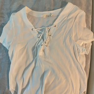 Adorable tie up short sleeve blouse